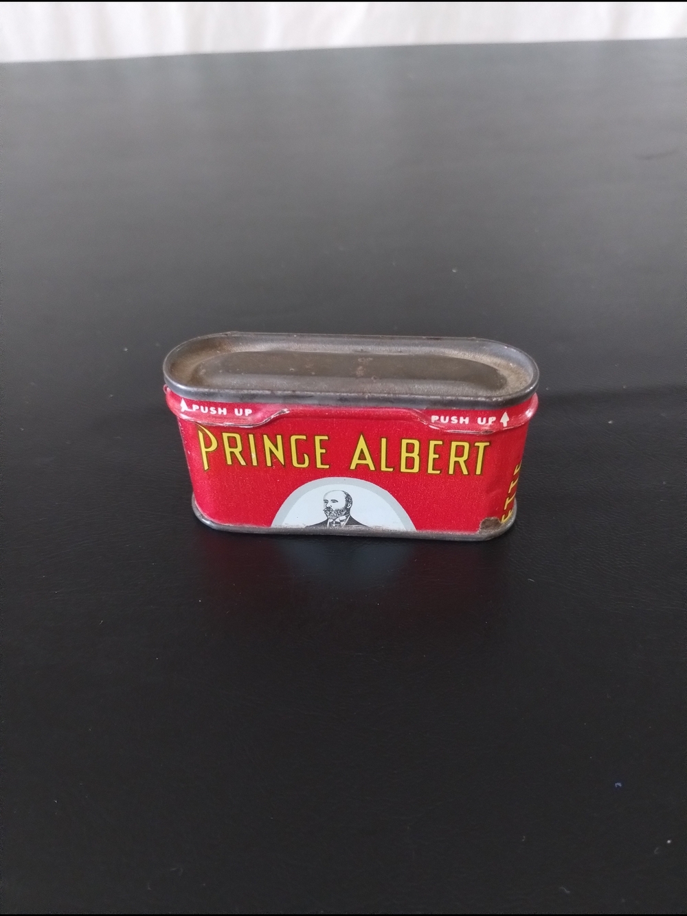 Prince Albert Red Tobacco Tin/Matches Can